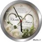 Preview: Goldhochzeit Geschenk Metall-Wanduhr 30cm mit Namen