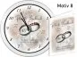 Preview: 40. Hochzeitstag - Geschenk Weiße Wanduhr mit Motiv und Namen