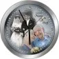 Preview: Fotouhr mit Metallrahmen zur Goldenen Hochzeit - individuell gefertigt mit Ihren Bildern + Ihrem Text