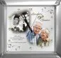Preview: Fotouhr zur Diamanthochzeit mit eckigem Silberrahmen