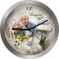 Preview: Fotouhr mit Aluminiumrahmen zur Diamanthochzeit - individuell gefertigt mit Ihren Bildern + Ihrem Text