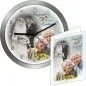 Preview: Fotouhr mit Aluminiumrahmen zur Diamanthochzeit - individuell gefertigt mit Ihren Bildern + Ihrem Text