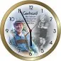 Preview: Messingfarbige Metallwanduhr mit Ihren Fotos und Ihrem Wunschtext