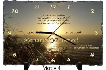 50. Hochzeitstag Geschenk rechteckige Schieferuhr