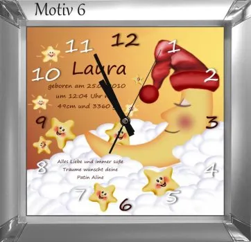 Geschenk Geburt Baby Mondteddy Uhr