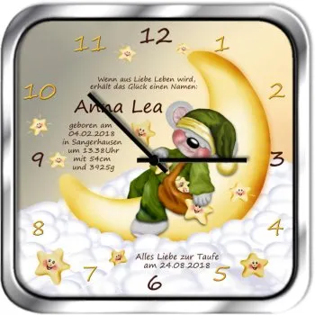 beliebtes Taufgeschenk Taufuhr eckig