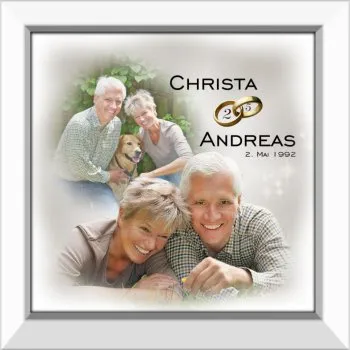 Hochzeitsbild oder Hochzeitsuhr - Modernes Geschenk zur Silberhochzeit
