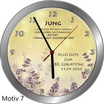 Geschenk Wanduhr mit Wunschbild und Wunschtext als Geschenk