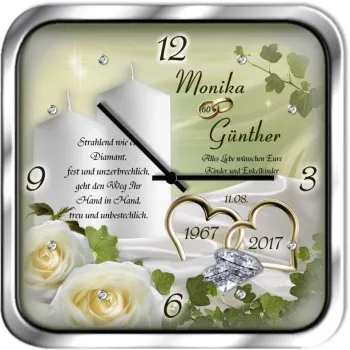 60. Hochzeitstag Namensuhr als Geschenk zur Diamanthochzeit