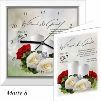 Diamanthochzeitsbild / Diamanthochzeitsuhr - schlicht, modern