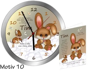 Moderne Geburtsuhr - als Geschenk zur Geburt -Metalluhr mit Namen