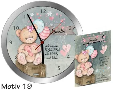 Geschenk zur Geburt mit Namen und Daten der Geburt