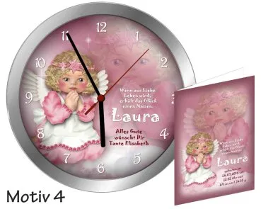 Moderne Geburtsuhr - als Geschenk zur Geburt -Metalluhr mit Namen