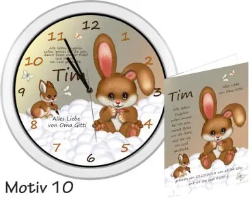 Häschenuhr Geschenk Geburt