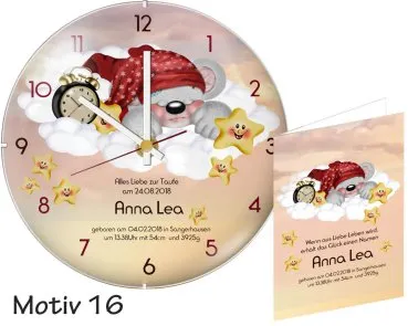 Geschenk Geburt: Moderne rahmenlose Geburtsuhr