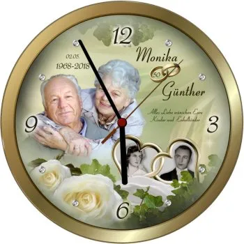 Goldene Hochzeitsuhr für die Goldhochzeit