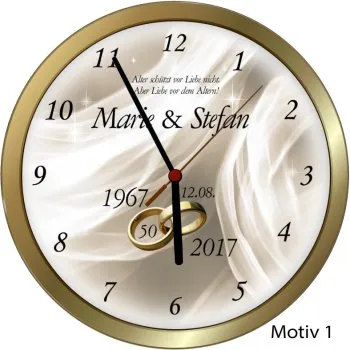 Persönliches Geschenk Goldhochzeit personalisiert - Goldiger Metallrahmen