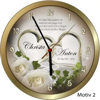 Persönliches Geschenk Goldhochzeit personalisiert - Goldiger Metallrahmen