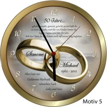 Persönliches Geschenk Goldhochzeit personalisiert - Goldiger Metallrahmen