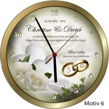 Persönliches Geschenk Goldhochzeit personalisiert - Goldiger Metallrahmen