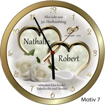 Persönliches Geschenk Goldhochzeit personalisiert - Goldiger Metallrahmen