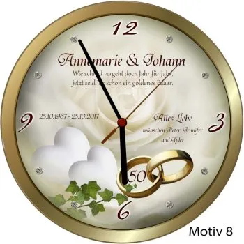 Persönliches Geschenk Goldhochzeit personalisiert - Goldiger Metallrahmen