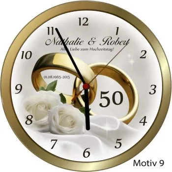 Persönliches Geschenk Goldhochzeit personalisiert - Goldiger Metallrahmen