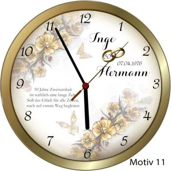 Persönliches Geschenk Goldhochzeit personalisiert - Goldiger Metallrahmen