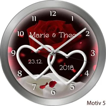 romantisches Hochzeitsgeschenk Hochzeitsuhr Motivuhr 5