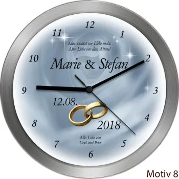 überraschendes Geschenk Hochzeit Hochzeitsuhr Motiv 8