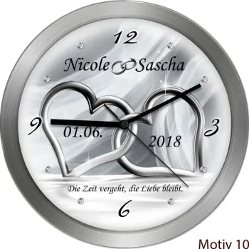Hochzeitsuhr Funkuhr Motiv 10