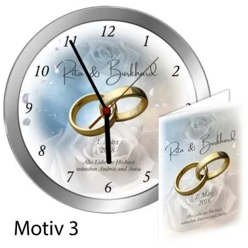 Geschenkset Hochzeitsuhr Motiv 3