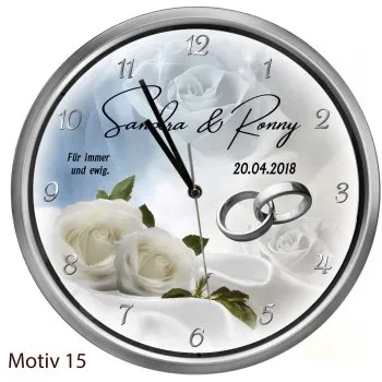 Geschenk zur Hochzeit - silberne Hochzeitsuhr15