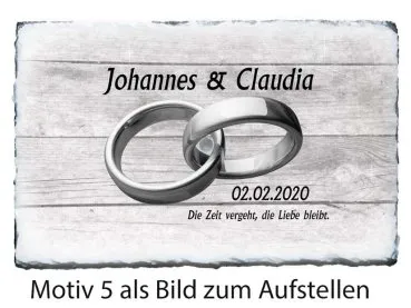 Hochzeitsgeschenk Traumhafte Schieferuhr mit Namen