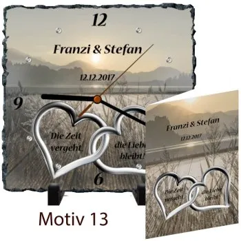 Schieferuhr Hochzeit Geschenk13