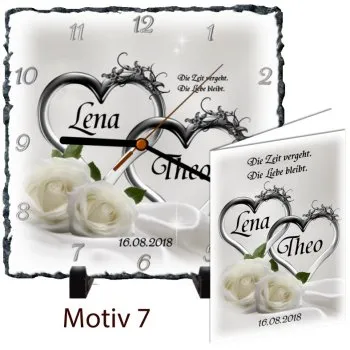 Schieferuhr Hochzeit Geschenk7