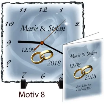 Schieferuhr Hochzeit Geschenk8