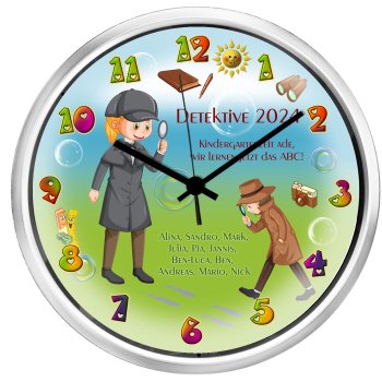 Preview: Kindergartenabschiedsuhr Detektive ohne eigenes Foto