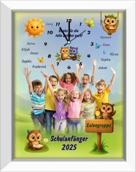 Große Uhr für viele Kinder - Abschiedsgeschenk rechteckig