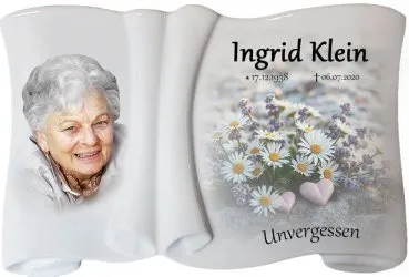 Würdevolle Gedenktafel mit Fotodruck