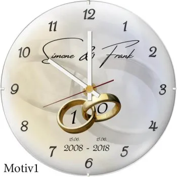 Geschenkidee Wanduhr zum 10. Hochzeitsjubiläum