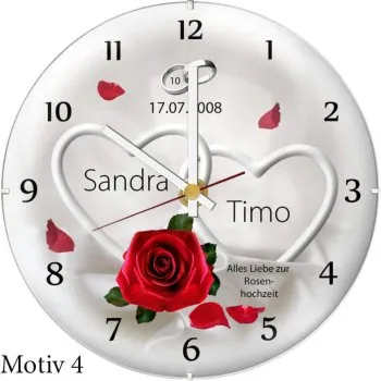 Geschenkidee Wanduhr zum 10. Hochzeitsjubiläum