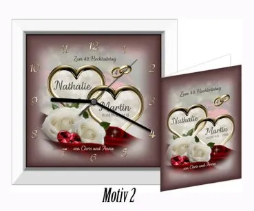 Zur Rubinhochzeit - persönliches Geschenk mit Namen der Eheleute