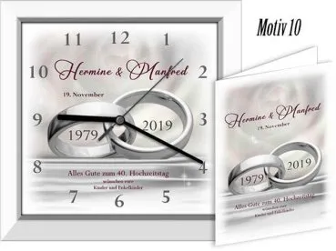 Zur Rubinhochzeit - persönliches Geschenk mit Namen der Eheleute