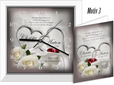 Zur Rubinhochzeit - persönliches Geschenk mit Namen der Eheleute