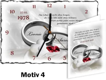 40. Hochzeitstag originelles Geschenk: Schieferuhr oder Schieferbild - Motiv