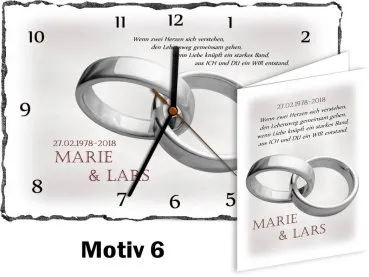 40. Hochzeitstag originelles Geschenk: Schieferuhr oder Schieferbild - Motiv