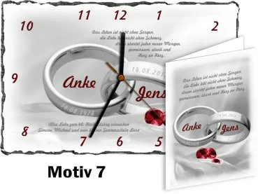 40. Hochzeitstag originelles Geschenk: Schieferuhr oder Schieferbild - Motiv