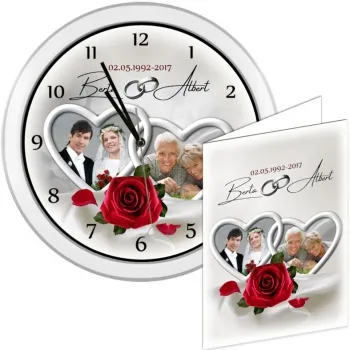 Besonderes Geschenk Fotouhr Silberhochzeit
