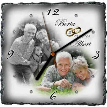 Schieferuhr zur Silberhochzeit